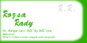 rozsa rady business card
